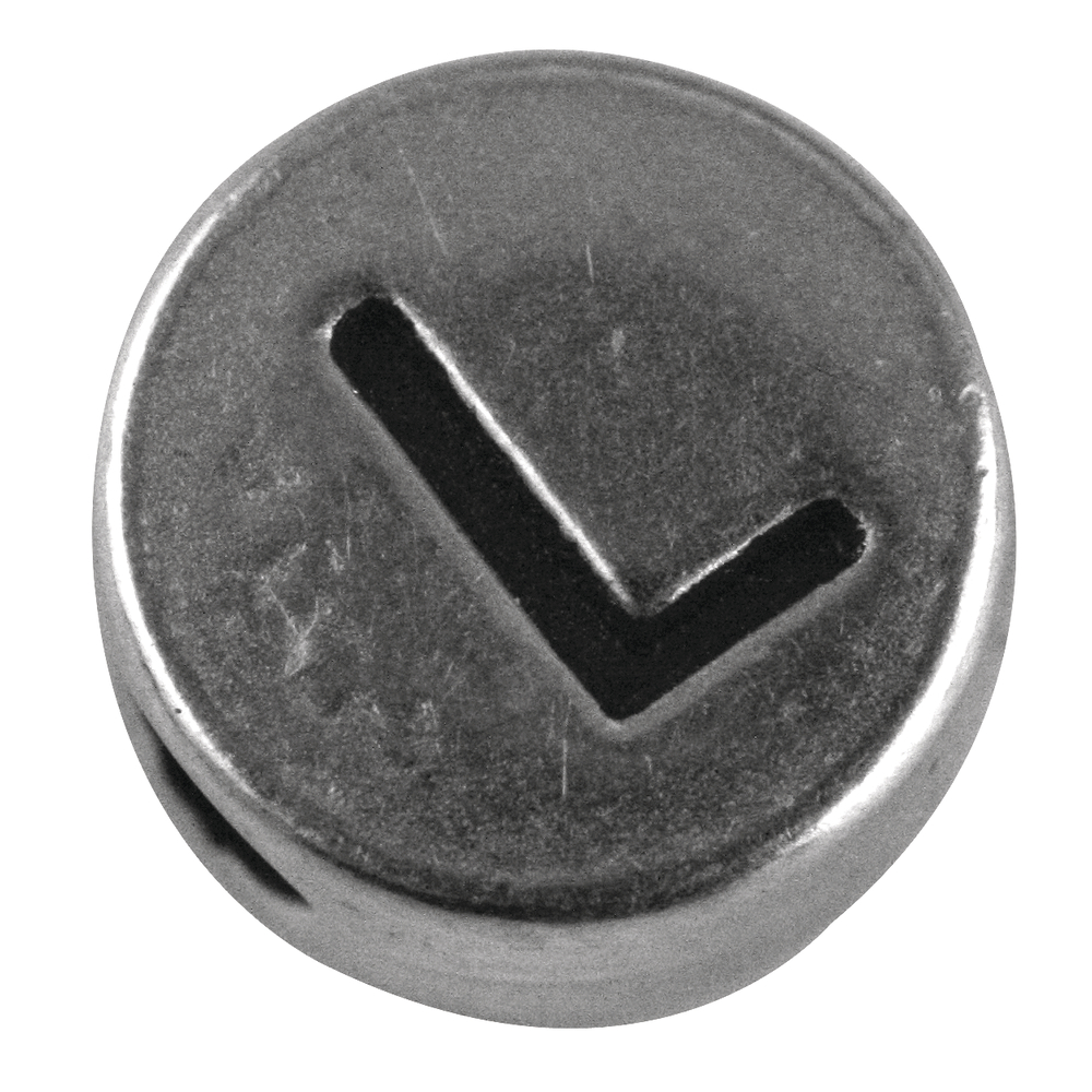 Metall-Perle L , ø 7 mm, Loch 2 mm, silb