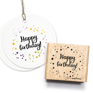 Typostempel Happy Birthday 2 - Konfetti