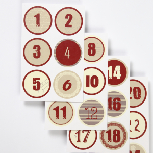 Sticker Kalenderzahlen rot