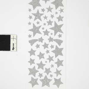 Glitzer-Sticker Sterne silber