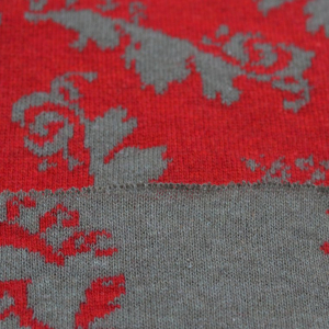 Jacquard Doubleface rot/taupe Floral
