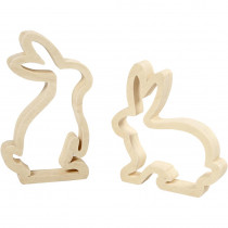 Hase Set, Sperrholz H: 14cm, B: 13 cm