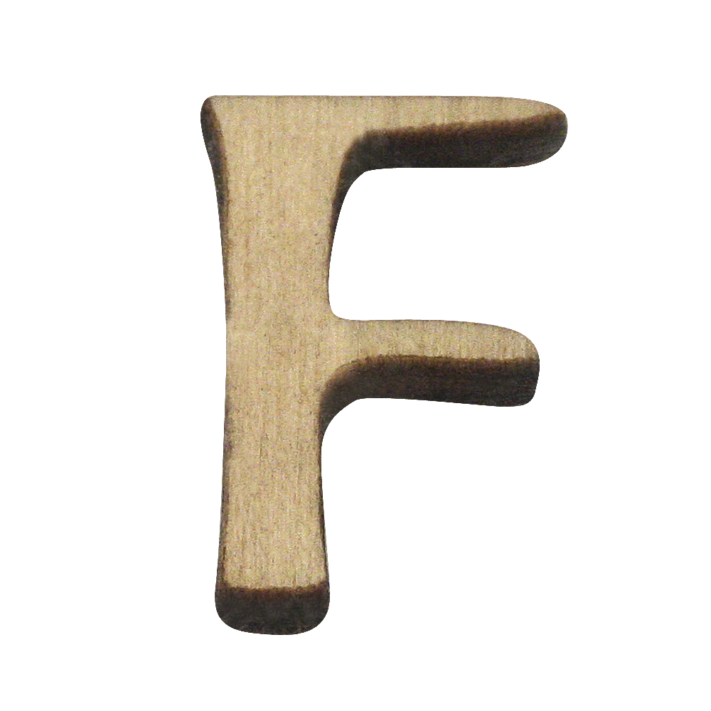 Holz-Buchstabe, 2 cm, F