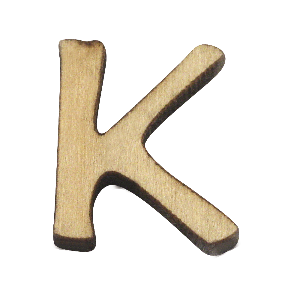 Holz-Buchstabe, 2 cm, K