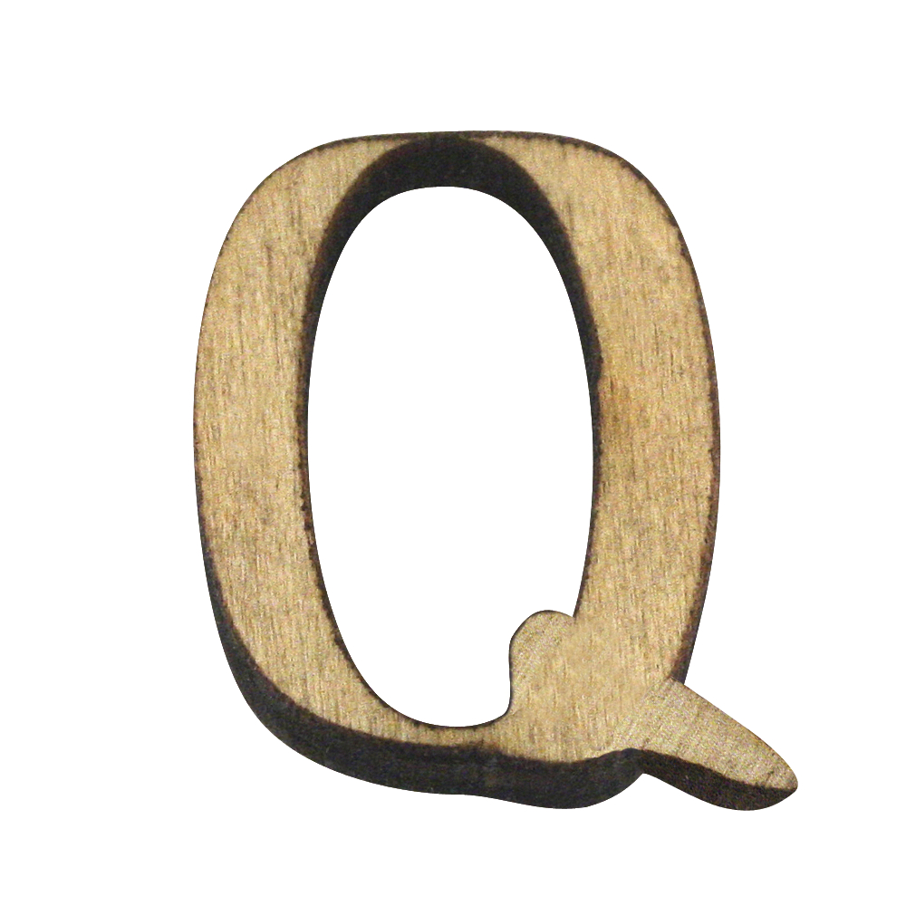 Holz-Buchstabe, 2 cm, Q