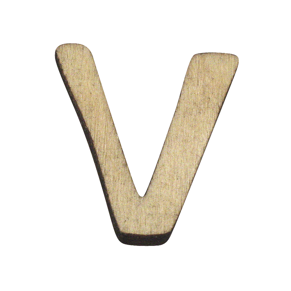 Holz-Buchstabe, 2 cm, V