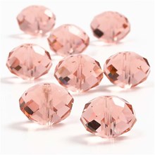 Kristallperlen, Größe 12x14 mm, pink, fl