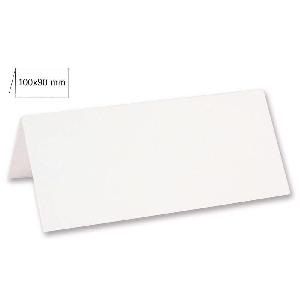 Tischkarte doppelt, uni, weiß, 100x90mm,