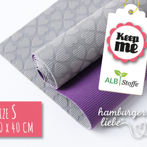 Keep me, S: 30x40 cm, grau/lila